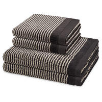 FROTTIERSET Stripes 4-teilig - Dunkelgrau, Textil (50/100cm) - Ross