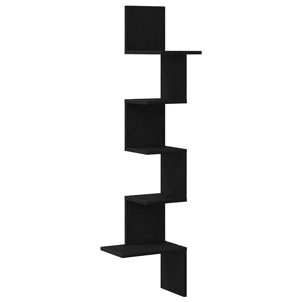 vidaXL Wandregal Schwarz 32x127.5x32 cm