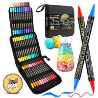 ACRYLSTIFTE 48er Set mit Doppelspitze - Multicolor, Kunststoff (10/8/15cm)