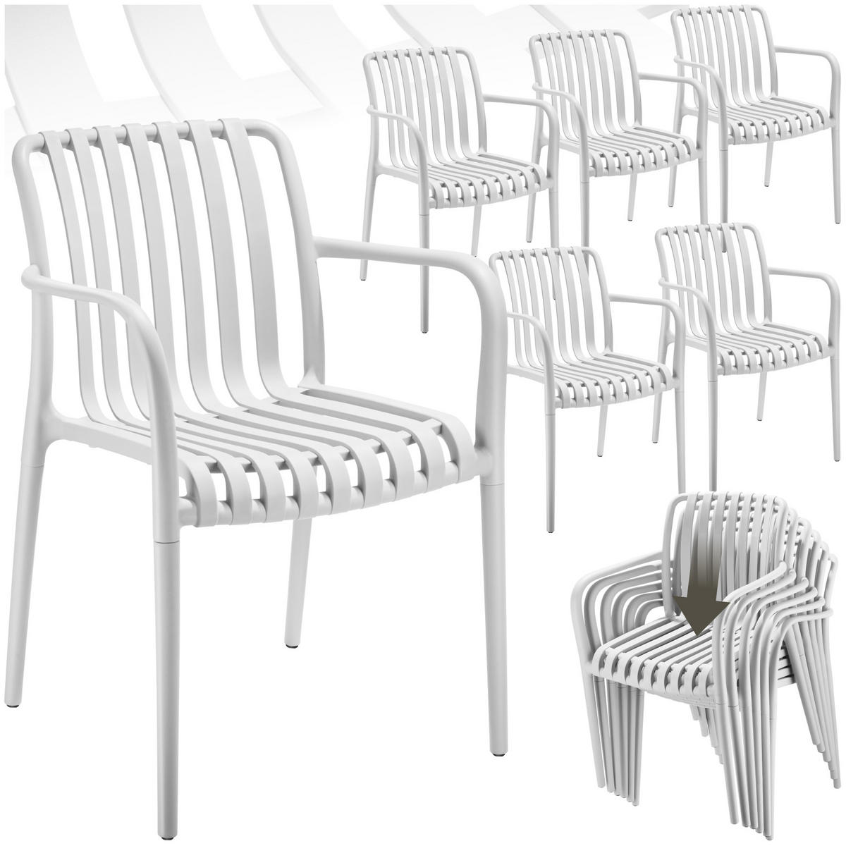 GARTENSTÜHLE Alcudia,54,5 x 58 x 80,5 cm, Belastbarkeit 120 kg,creme - Creme, Textil (54.5/80.5/58cm) - tectake