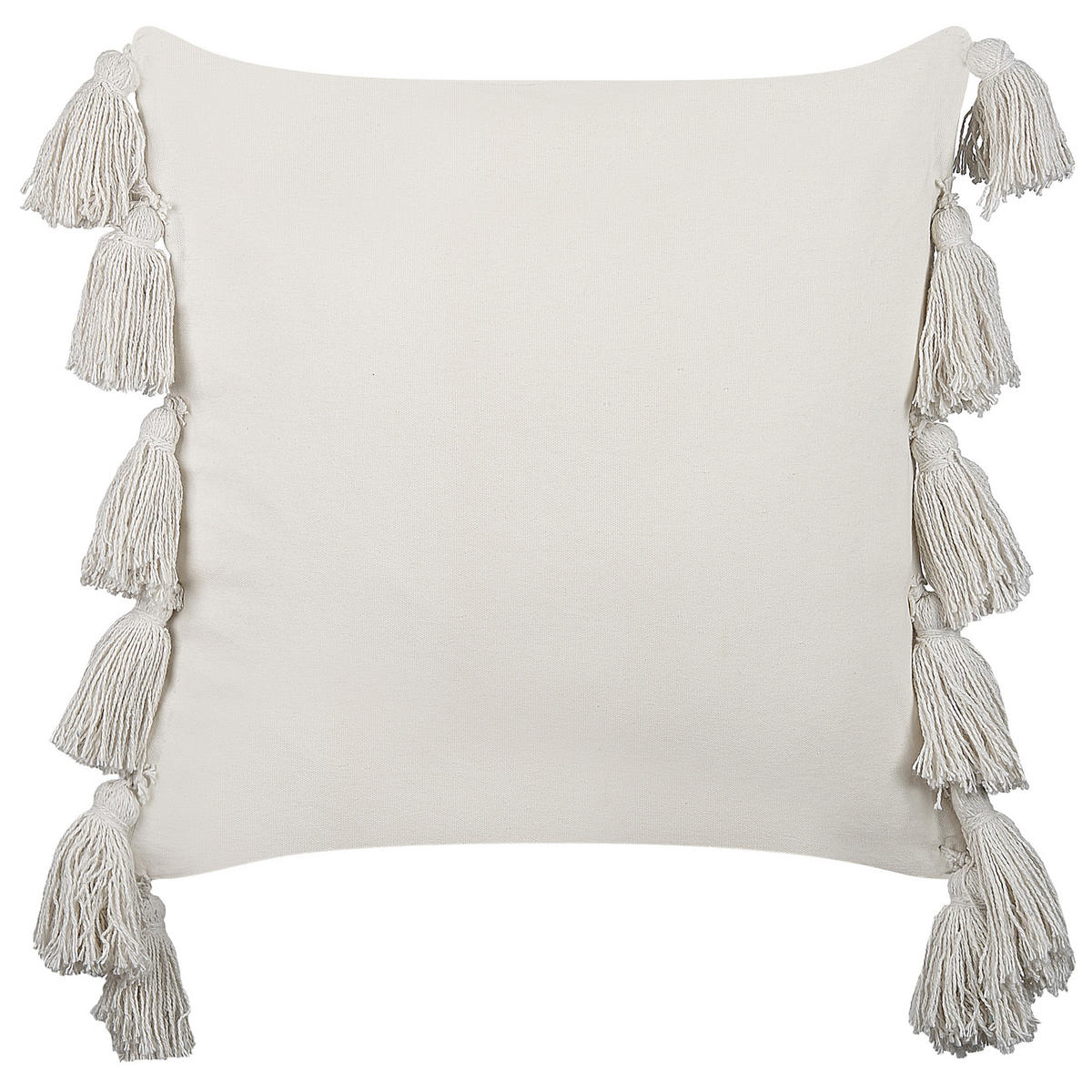 DEKOKISSEN Cremeweiß 45/45 cm Rochea - Ecru/Schwarz, Naturmaterialen/Textil (45/45cm) - Beliani