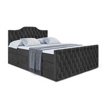 BOXSPRINGBETT VILA-1-Z KING - 120x200 - H3/H4 - Schwarz - Schwarz, Holzwerkstoff (120/200cm) - ALTDECOR