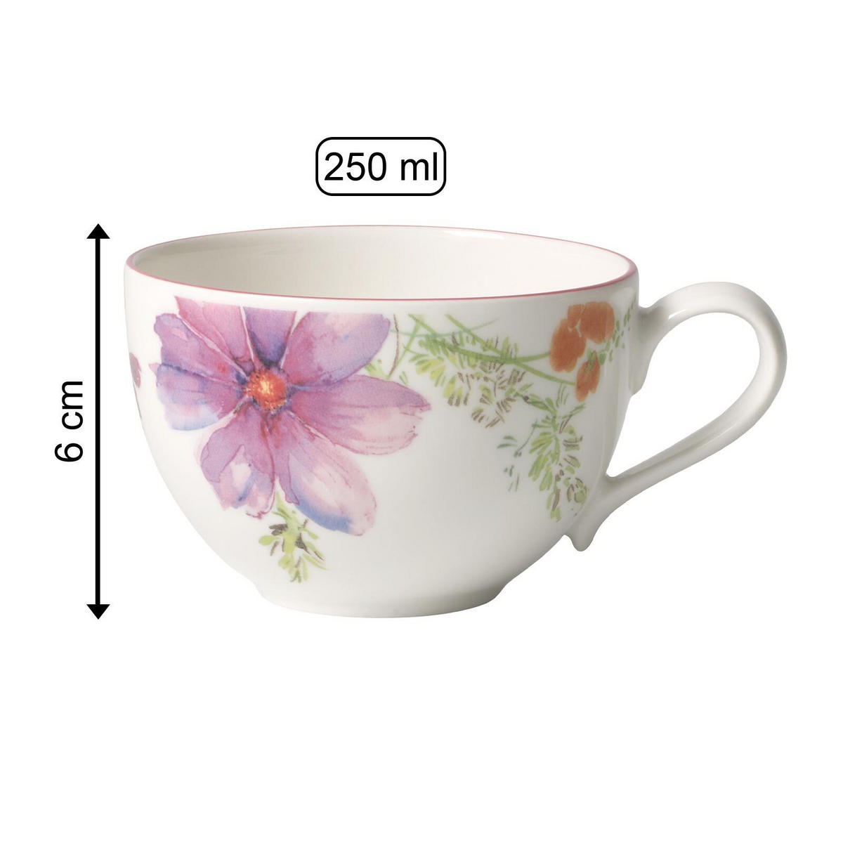KAFFEE OBERTASSE Mariefleur Basic bunt 250 ml 6er Set - Multicolor, Keramik (0.25L) - Villeroy & Boch