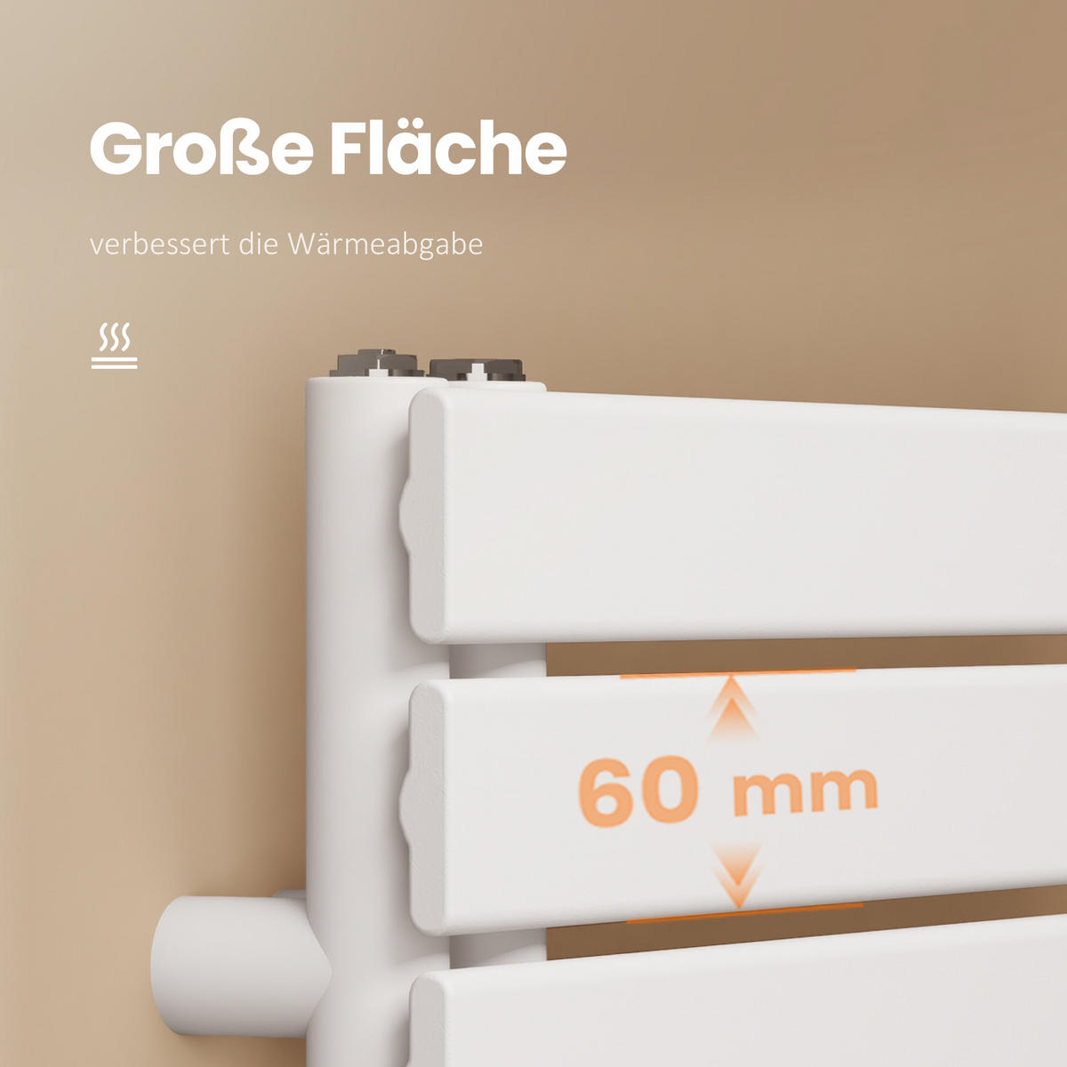 HEIZKÖRPER wasserführend Weiß 132/60/5,9 cm - Weiß, Metall (60/132/5.9cm) - EMKE