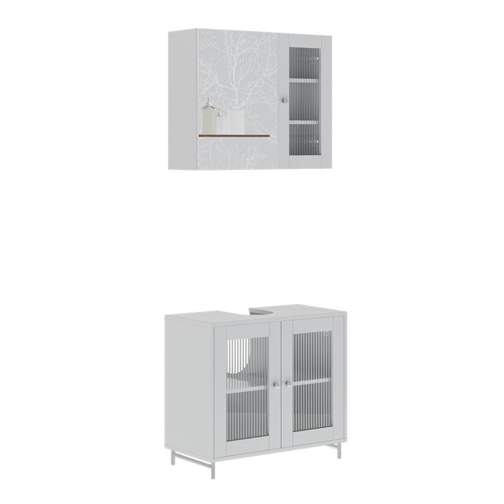 BADRUMSMÖBELSET Malte Vit 2 delar 58/60/30 cm