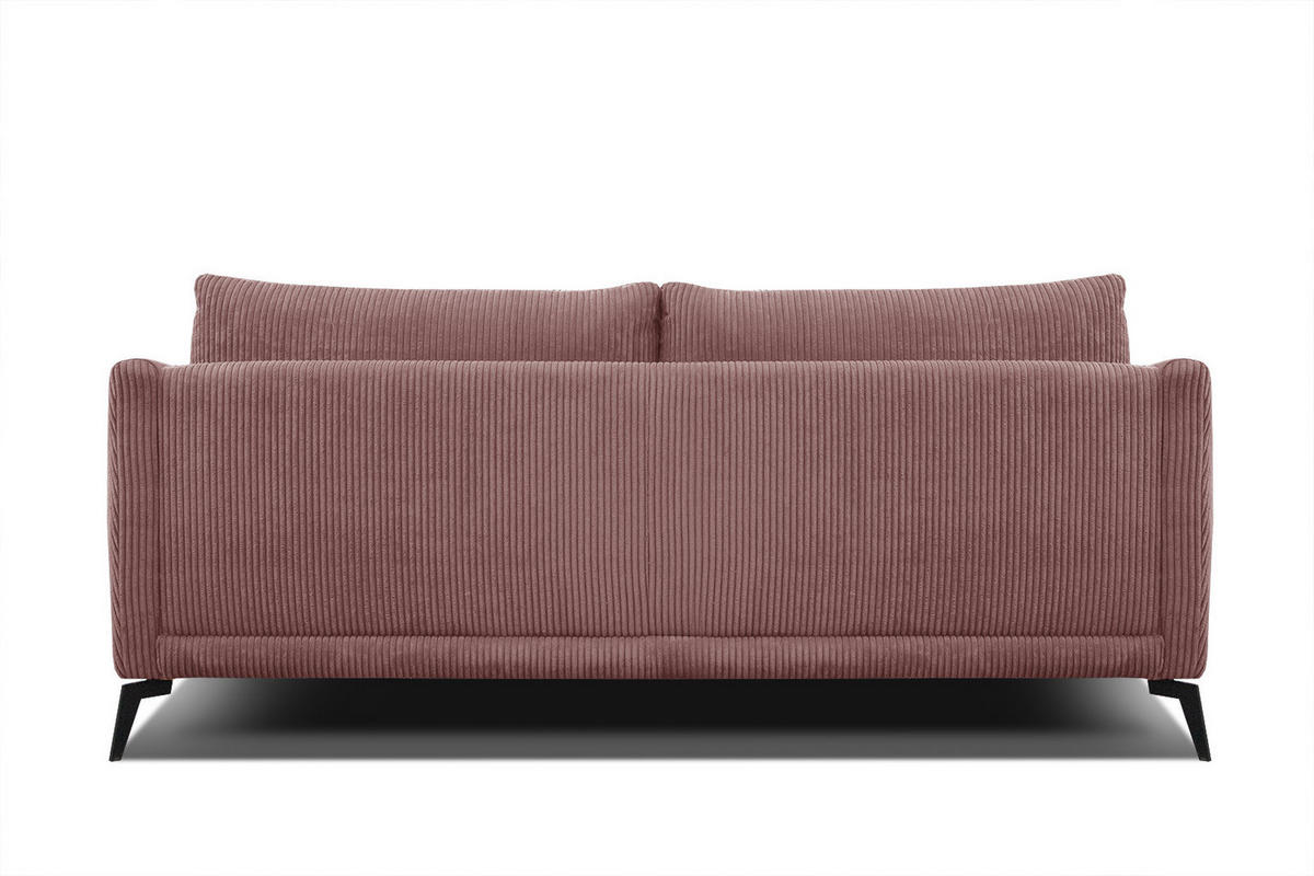 SOFA VILT 3-Sitzer, altrosa - Schwarz/Altrosa, Holzwerkstoff/Kunststoff (202/89/94cm) - Courtois Laville
