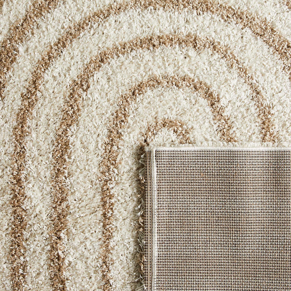 TEPPICH shaggy mit Bogenmuster in Beige Olympe 120x160 cm - Beige, Textil (120/160cm) - Nazar Rugs