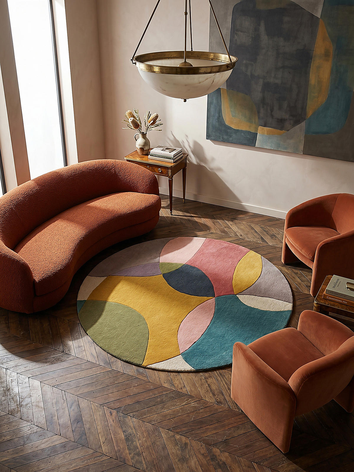 WOLLTEPPICH AIRE Ø 160 cm - Multicolor, Textil (160/160cm) - KADIMA DESIGN