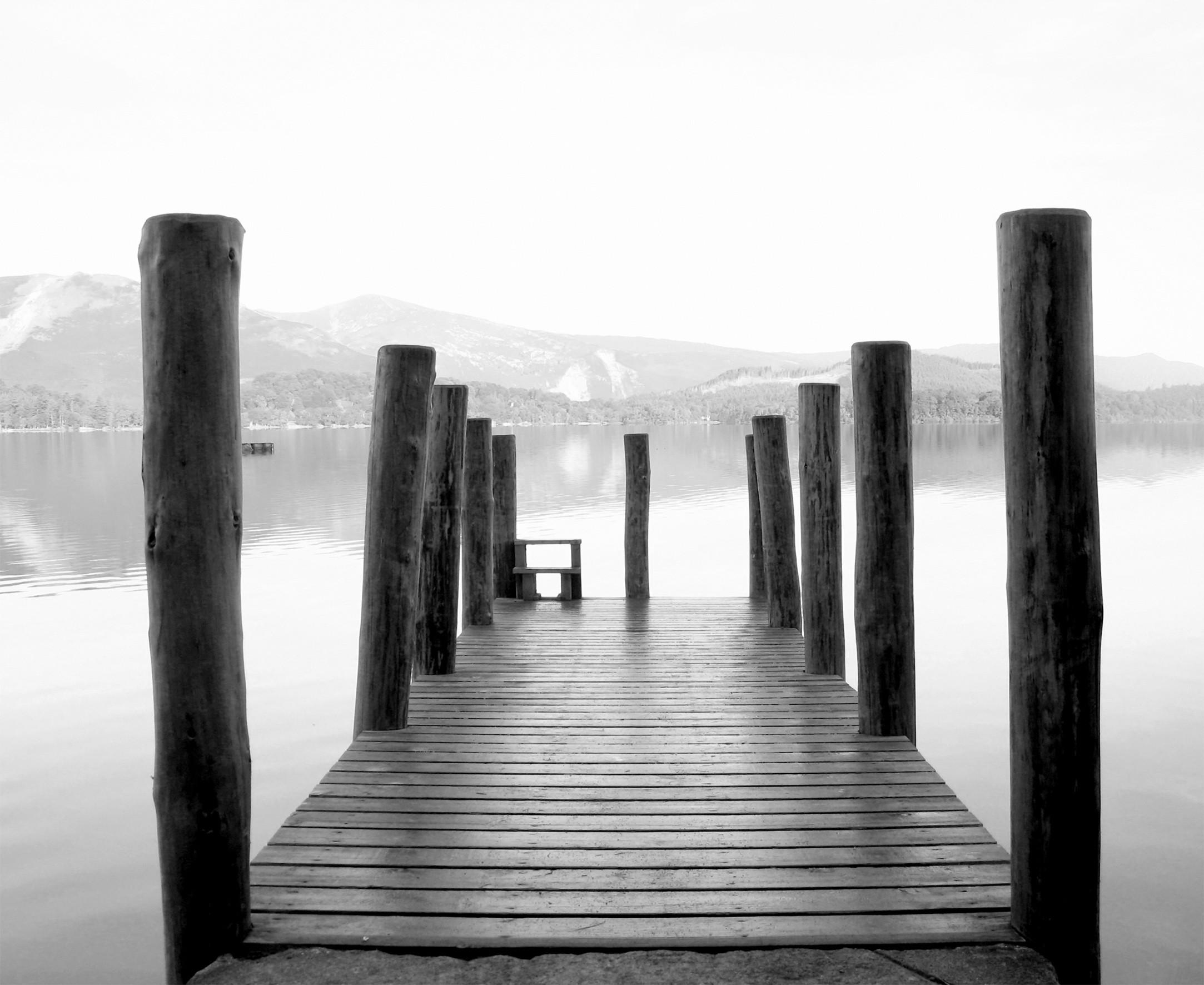 FOTOTAPETE Berglandschaft 375 x 270 cm - Grau, Papier (375/270cm) - Sanders & Sanders