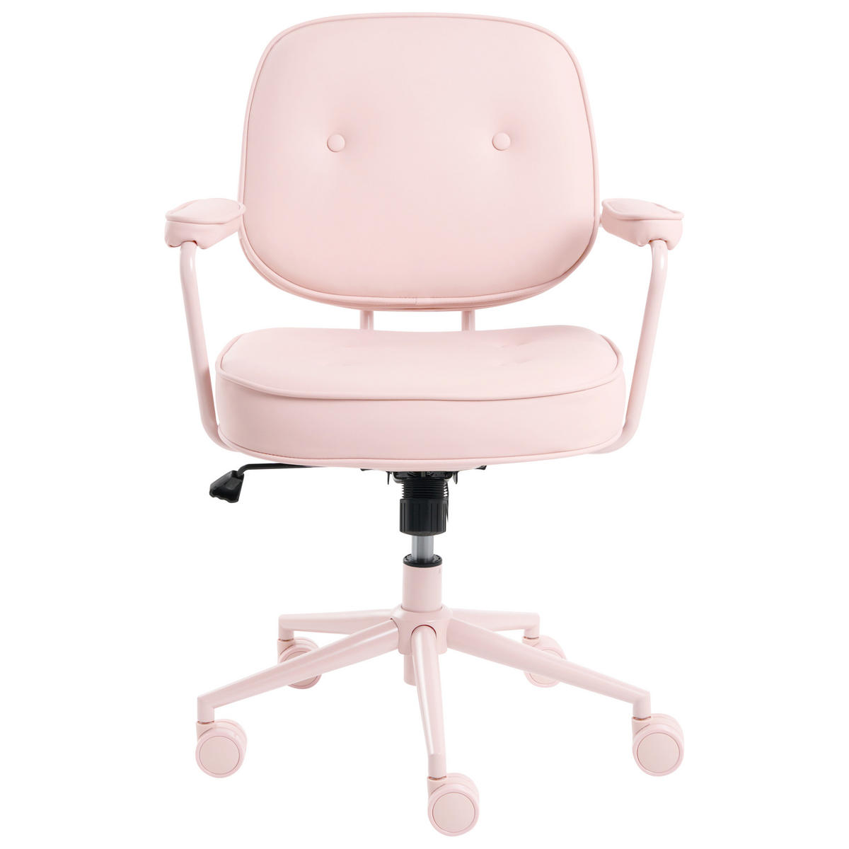 SCHREIBTISCHSTUHL Kunstleder Pastellrosa Paramus - Pink, Kunststoff (60/81/65cm) - Beliani
