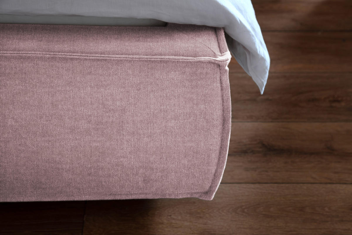 POLSTERBETT CARLO Pink Massivholz - Pink/Rosa, Textil (140/200cm) - KAWOLA