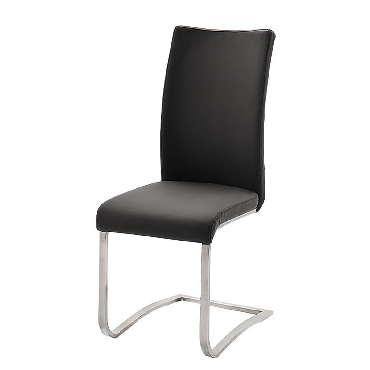 FREISCHWINGER - Edelstahlfarben/Schwarz, Leder/Metall (43/103/52cm) - home24