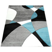 KURZFLOR-TEPPICH DIAMOND 664 TÜRKIS 160X230 - Türkis, Kunststoff (160/230cm) - Paco Home