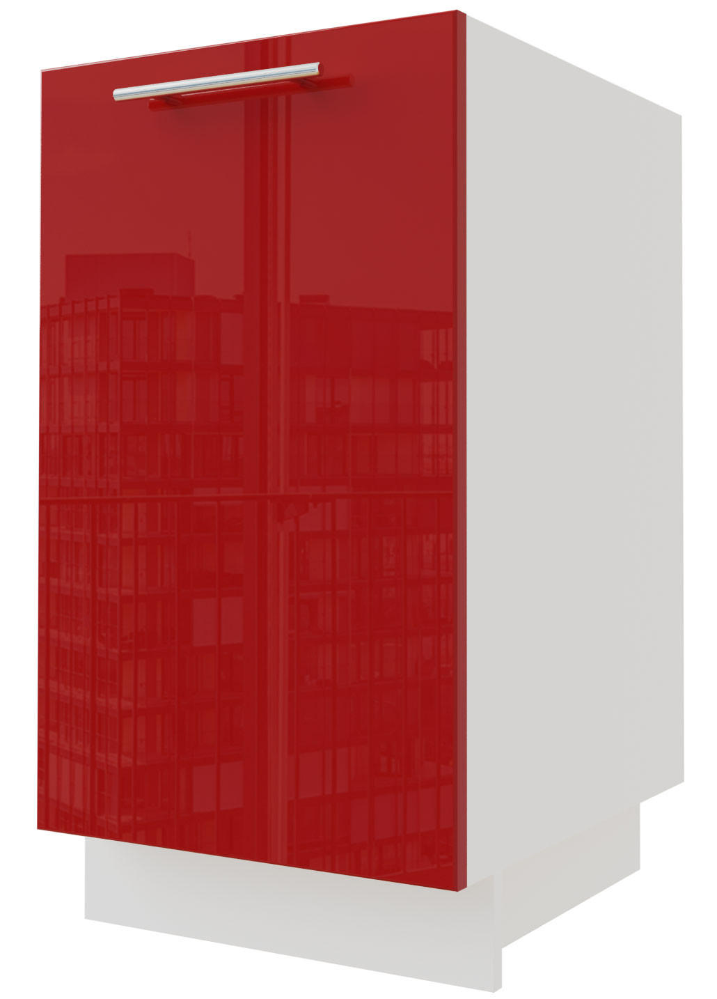 Feldmann-Wohnen Unterschrank Rot, Weiß 45x82x50 cm