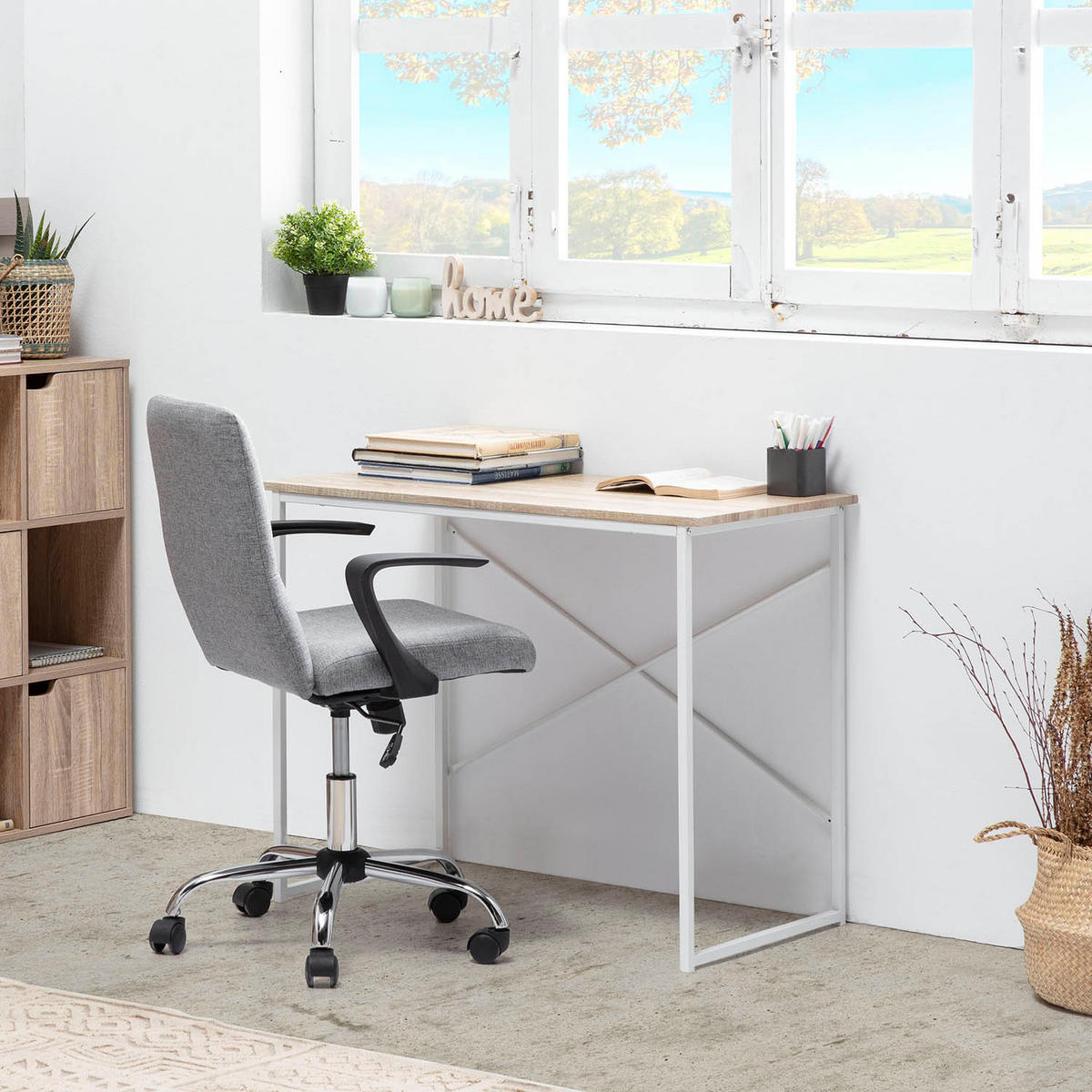 SCHREIBTISCH 90/50/74 Caceres Weiß - Weiß, Holzwerkstoff (50/90/74cm) - VS Venta-stock