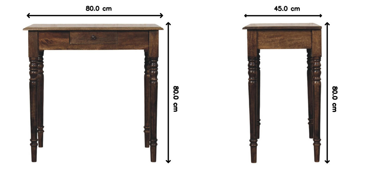 SCHREIBTISCH Klassisches Grau-Finish, 1 Schublade, Braun - Braun, Holz (80/45/80cm) - Artisan Furniture