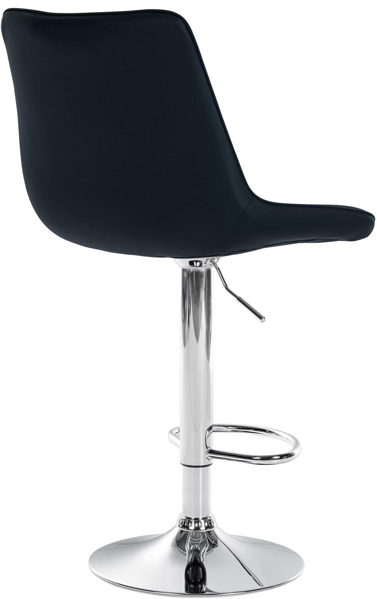 BARHOCKER 2er Set Tolor Kunstleder chrom schwarz - Chromfarben/Schwarz, Kunststoff/Metall (49.5/112/50cm) - TPFLiving