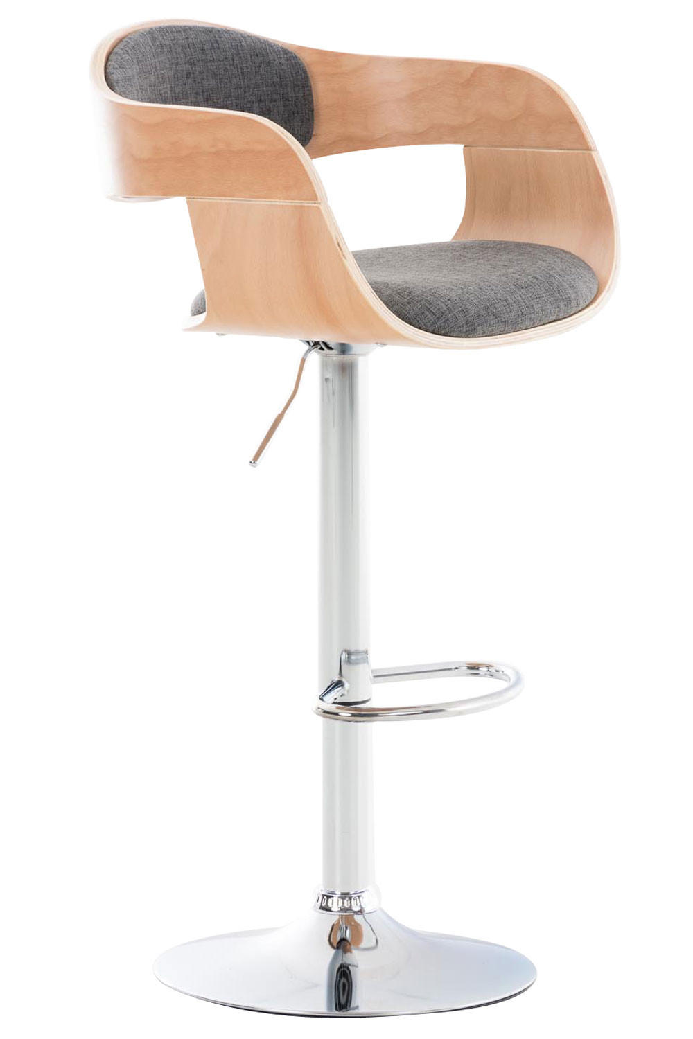 BARHOCKER Nadan Stoff Natura/hellgrau - Grau, Textil/Metall (50/88/48cm) - DELUKE