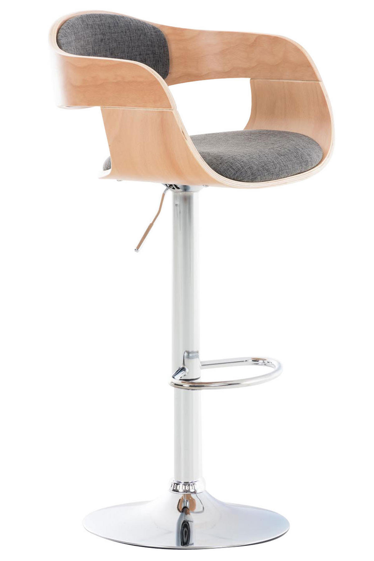 BARHOCKER Nadan Stoff Natura/hellgrau - Grau, Textil/Metall (50/88/48cm) - DELUKE
