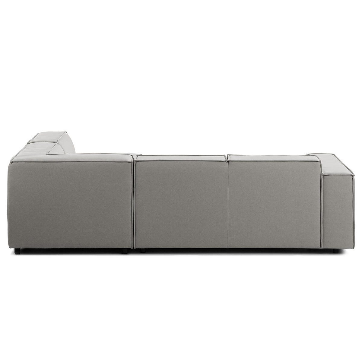 ECKSOFA mit Ottomane - Graubraun/Schwarz, Kunststoff/Textil (260/234cm) - home24