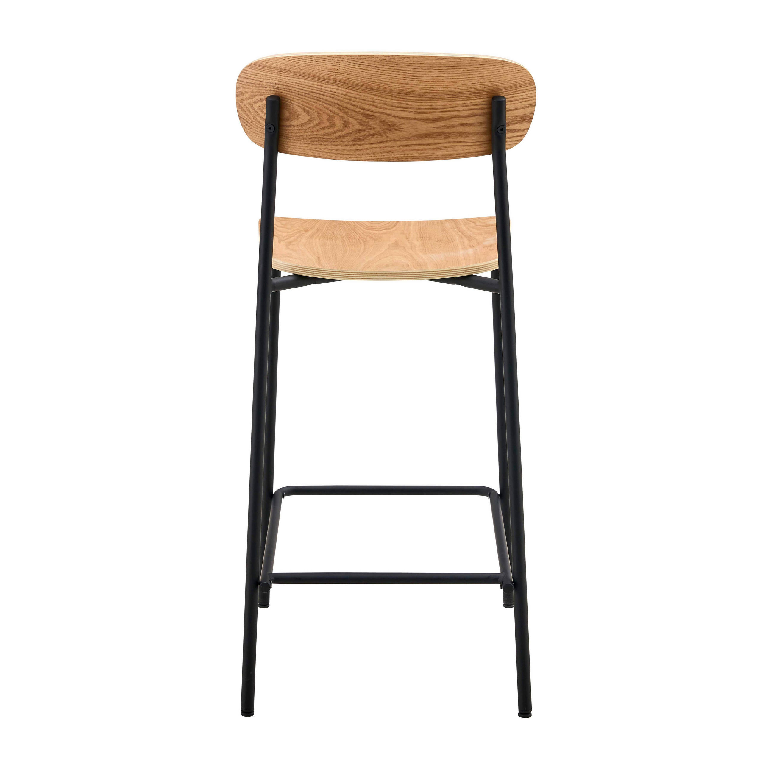 BARHOCKER 2-tlg., Schwarz - Schwarz, Metall (42/96/50cm) - Oviala