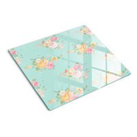 GLASPLATTE 60x52 cm Blumenmuster - Multicolor, Glas (60/0.4/52cm) - TULUP