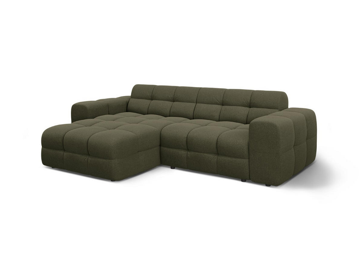 ECKSOFA links Kendal aus strukturiertem Stoff amazonasgrün 4 Sitzplätze - Waldgrün, Textil (173/256cm) - Micadoni