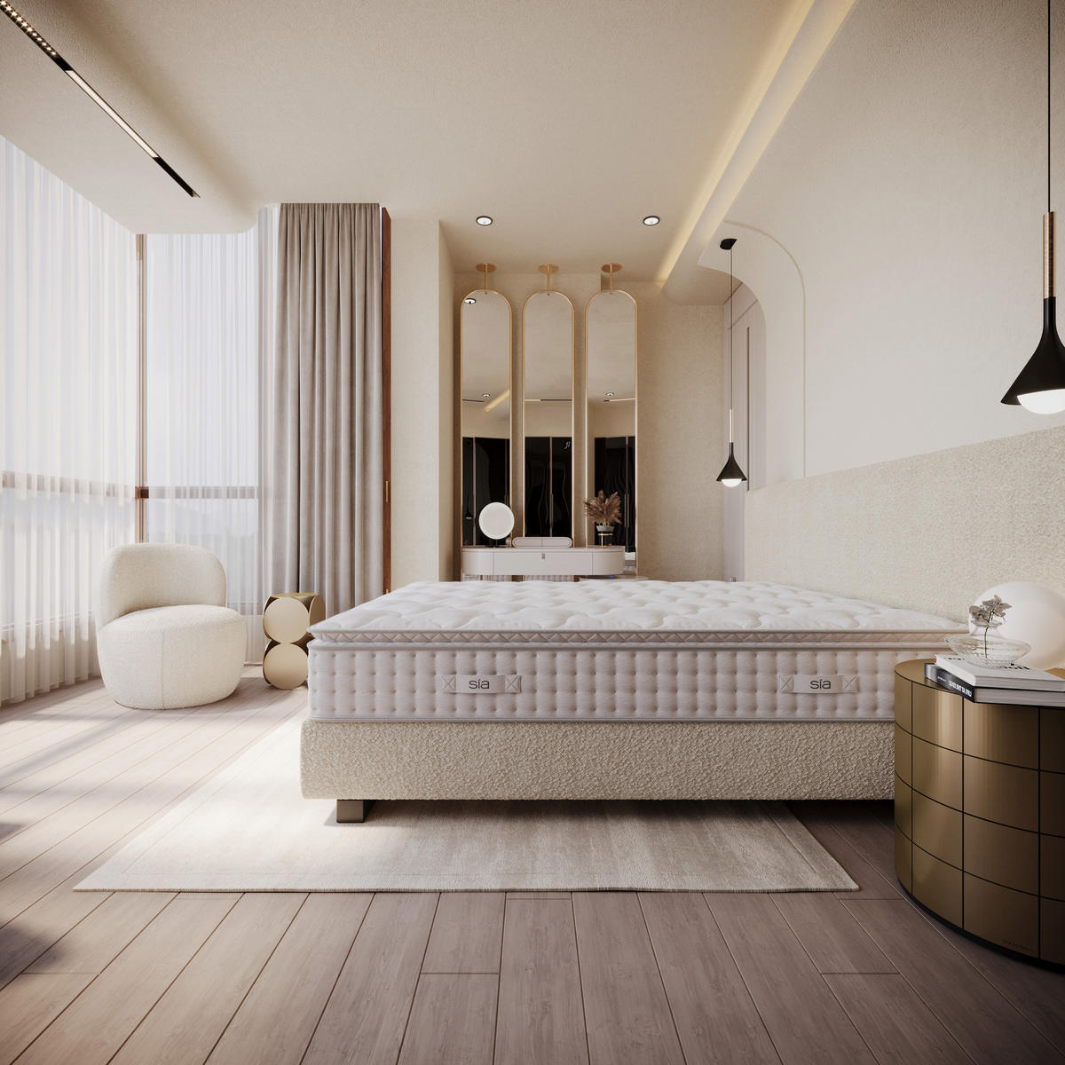 MATRATZE HYBRIDE PREMIUM CLOUD Memory-Schaum. Latex & Taschenfedern Weiß 90cm - Weiß, Textil (190/140cm) - Sia Home