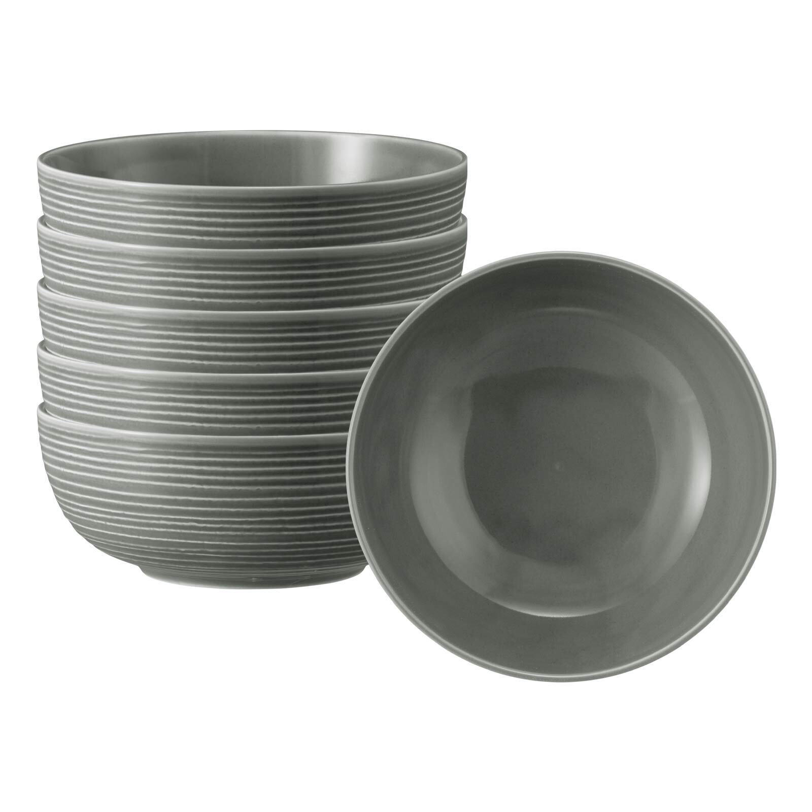 FOODBOWL Terra Perlgrau ø 20,4 cm 6er Set - Grau, Keramik (20.4cm) - Seltmann Weiden