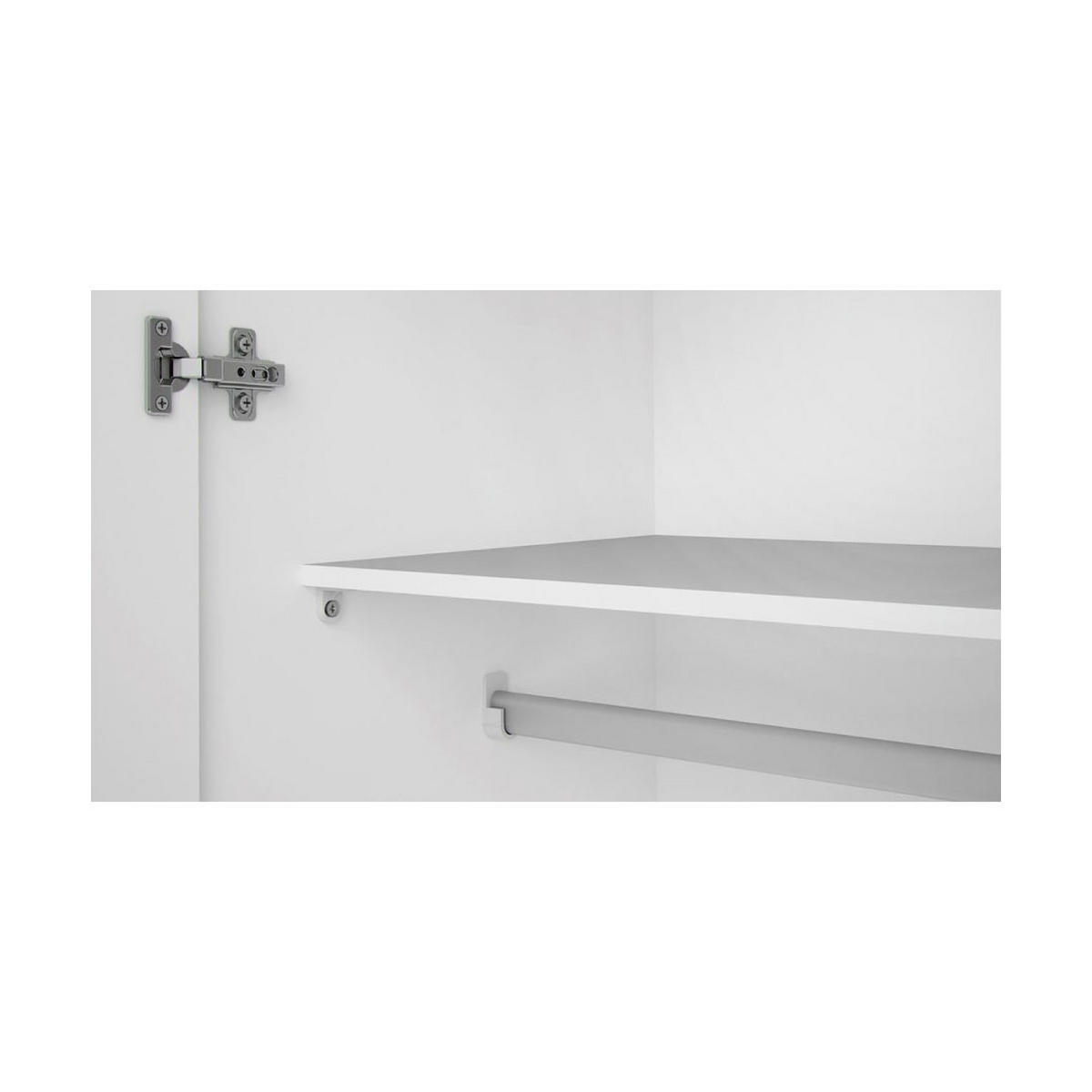 GARDEROBENSCHRANK weiß - Weiß, Holzwerkstoff (78/175/49cm) - ebuy24