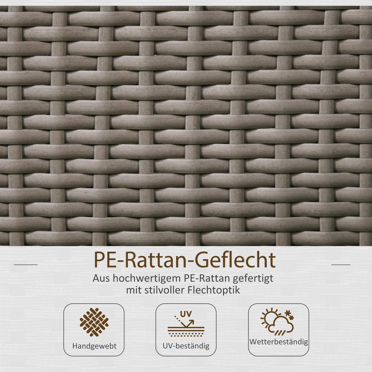 HOCHBEET PE-Rattan Stahl Grau - Grau, Kunststoff (29/103/103cm) - Outsunny