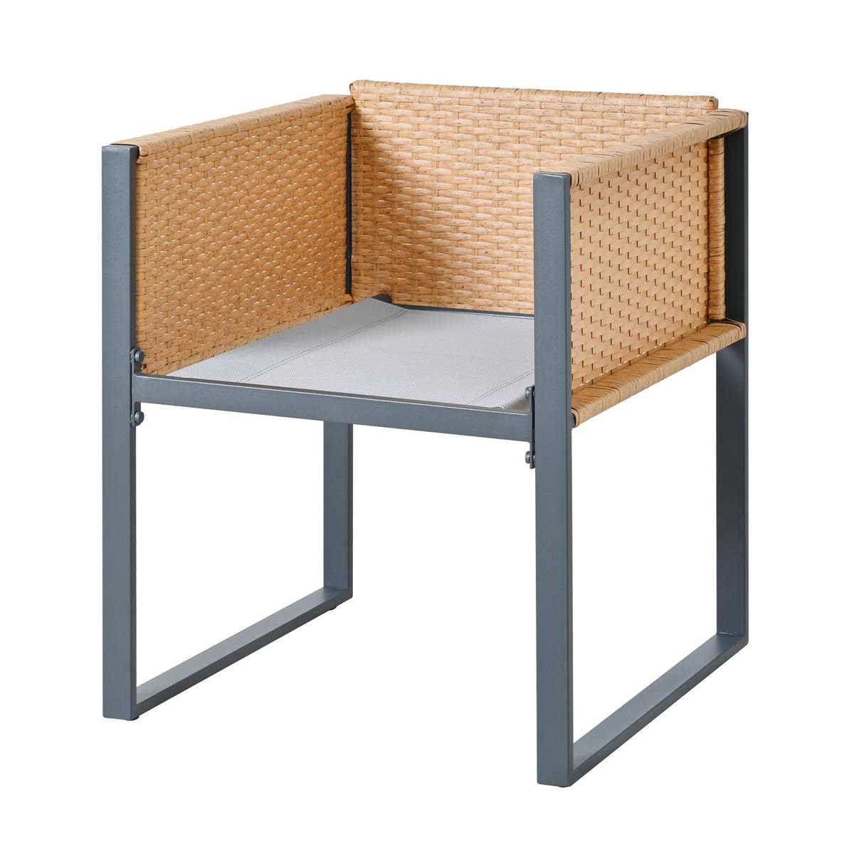 GARTEN-ESSGRUPPE 7-tlg. 170 x 80 cm Polyrattan Schwarz Braun - Schwarz, Metall - Beauniv