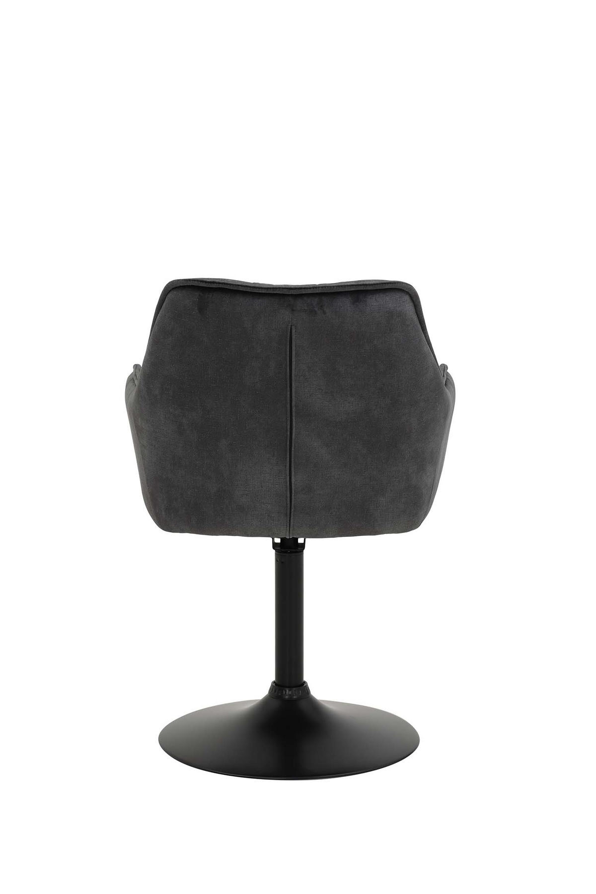 ARMLEHNSTUHL Birte - Samtvelour Vintage Anthrazit - Anthrazit/Schwarz, Textil/Metall (49/83/62cm) - Hela Vertriebs GmbH