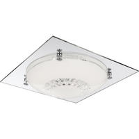 LED DECKENLEUCHTE Kristalle Silber - Silberfarben, Glas (31.5/31.5/8.5cm) - Globo Lighting
