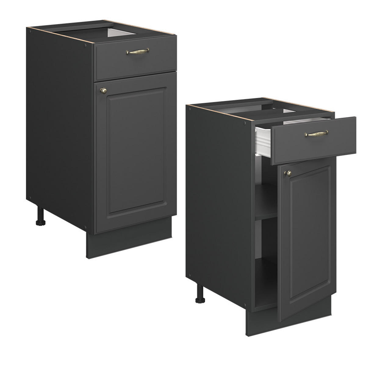 SPODNÍ SKŘÍŇKA KUCHYŇSKÉ LINKY Fame-Line Anthrazit-Gold Landhaus - antracitová, kompozitní dřevo (40/82/60cm) - Vicco