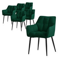 ESSZIMMERSTUHL 6er Set dunkelgrün - Dunkelgrün, Textil (63/90/57cm) - ML-DESIGN