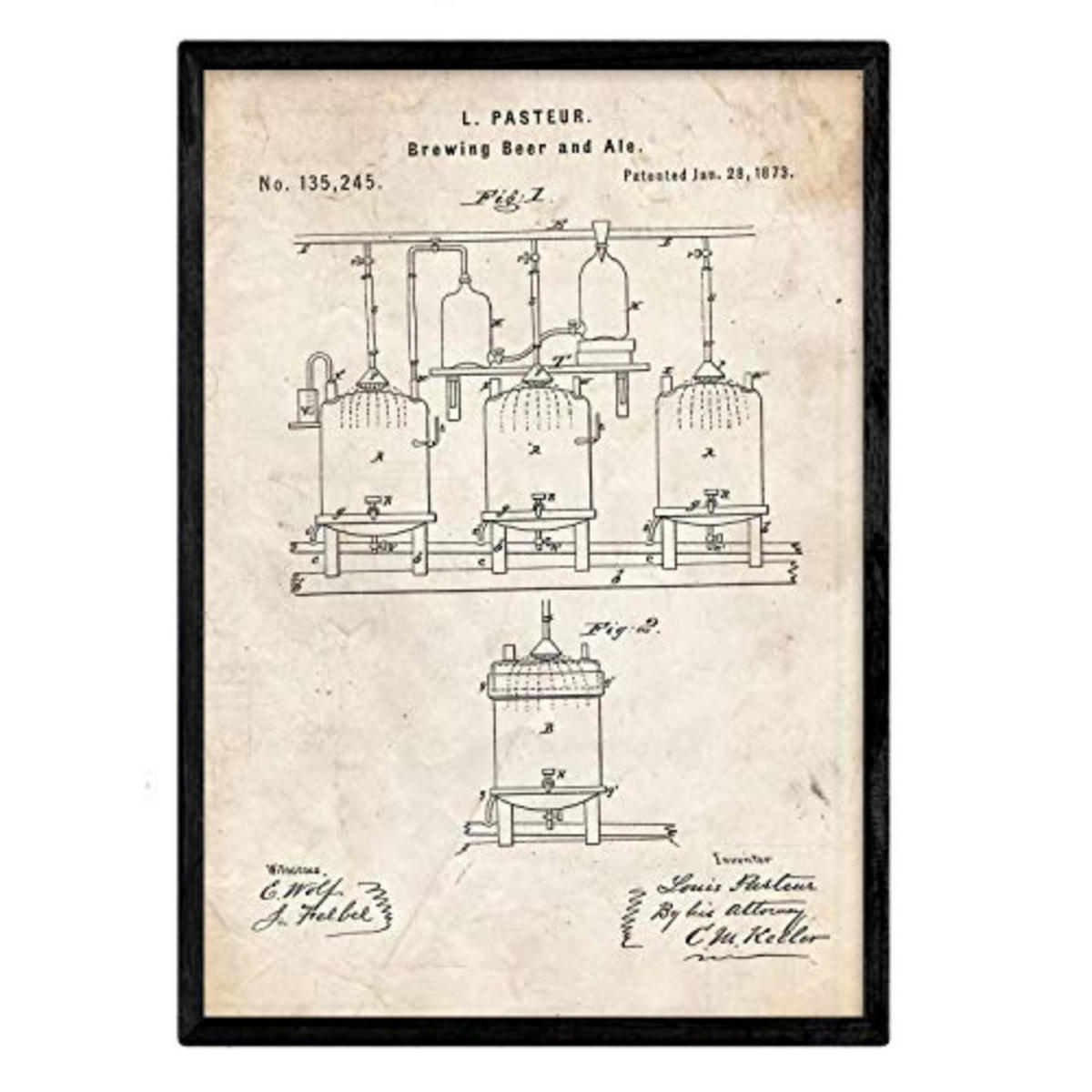 POSTER Bierbrauer Patent A3 Rahmenlos - Klar, Papier (29.7/5/42cm) - Nacnic