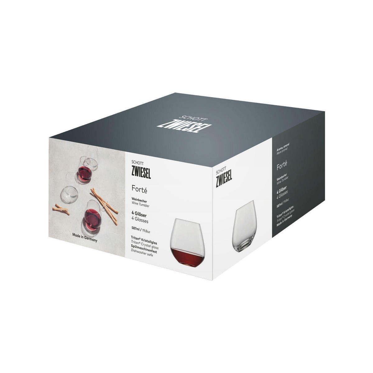 WEINBECHER Forté transparent 587 ml 4er Set - Transparent, Glas (0.587L) - Schott Zwiesel