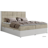 BOXBETT ALVIT 200/200 - Beige Velvet - Topper Visco - H3 - Beige/Schwarz, Kunststoff/Textil (200/200cm) - MKS