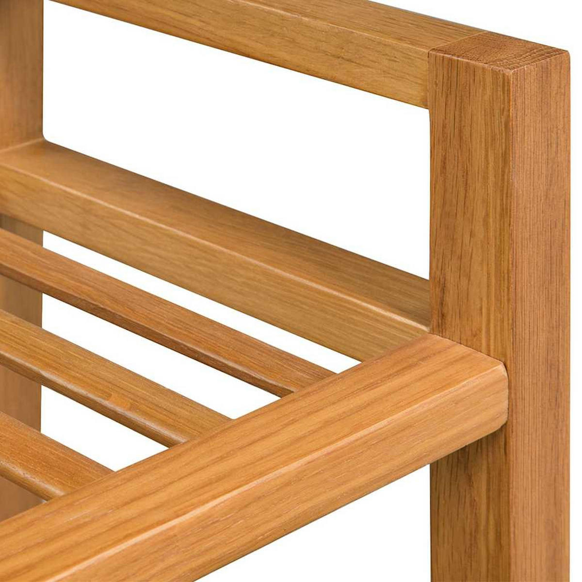 SCHUHREGAL Mit 2 Etagen 50/27/40 Cm Massivholz Eiche - Braun, Holz (50/40/27cm) - vidaXL