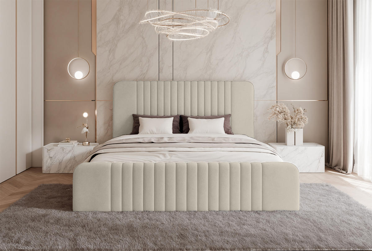 POLSTERBETT Pariotto 120x200 cm, Beige - Beige, Textil (120/200cm) - Fedve
