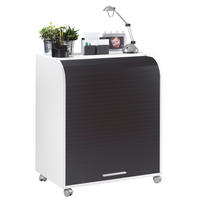 COMPUTERTISCH Höhenverstellbar Abschließbar Schwarz-Weiß 53/79.2/93.9 cm - Eichefarben/Weiß, Holzwerkstoff (53/79.2/93.9cm) - Simmob