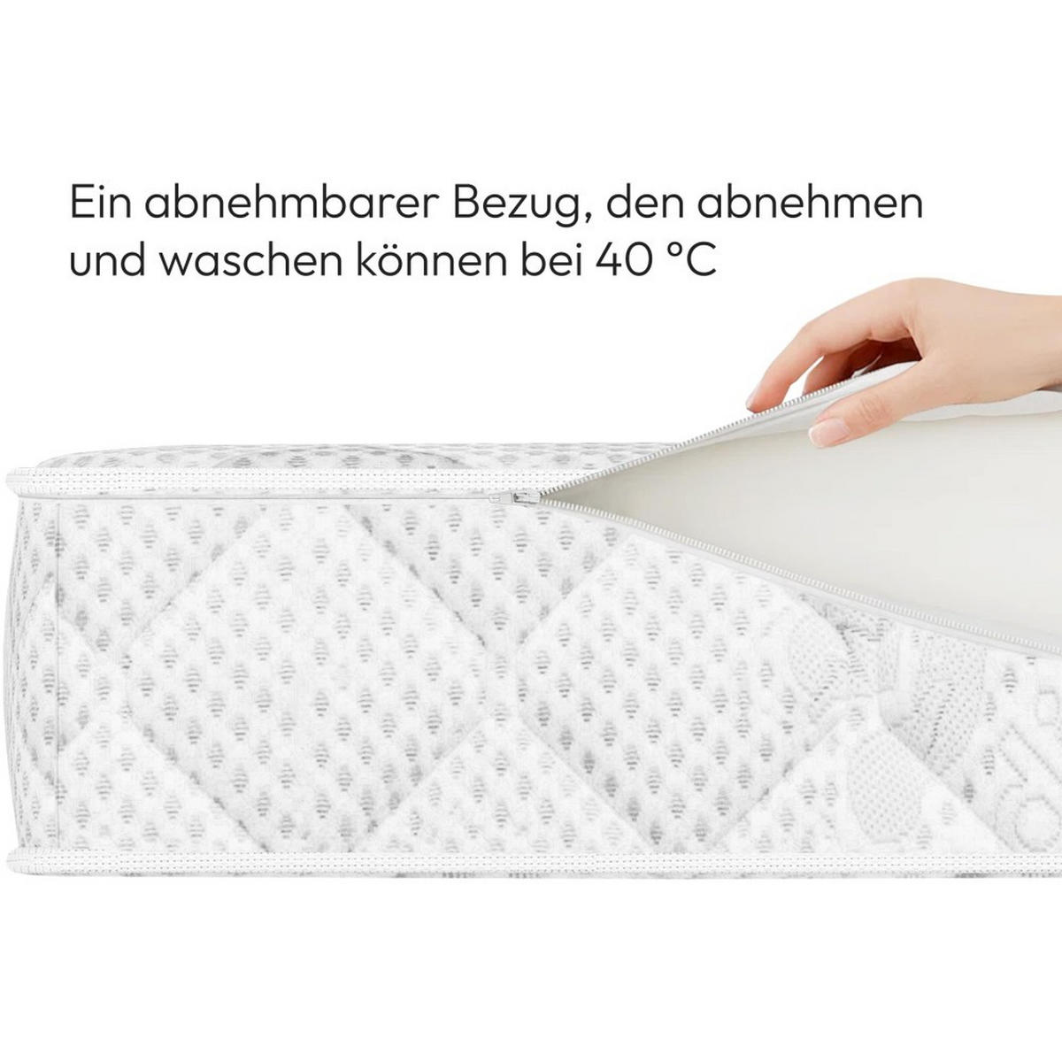 FEDERNKERNMATRATZE Mediro Form 20 cm,7-Zone, mit Hoch-Elastischer-Schaum, H2, 180x200 - Weiß, Kunststoff (180/200cm) - Beautysofa