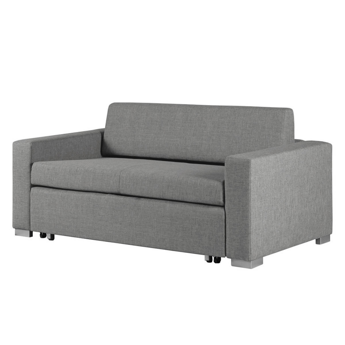 SCHLAFSOFA - Silberfarben/Grau, Textil (173/90/90cm) - home24