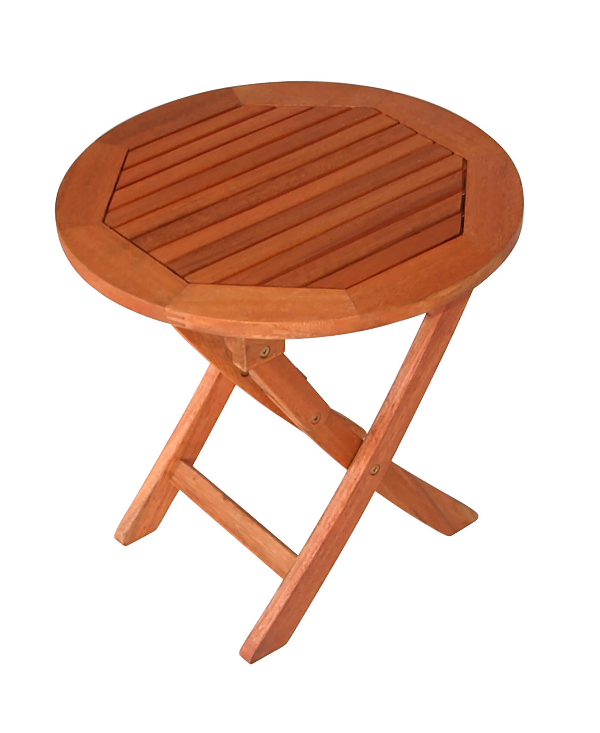 BEISTELLTISCH klappbar - Gartentisch SAIGON 48cm rund, Eukalyptus geölt - Braun, Holz (48/48/45cm) - TPFGarden