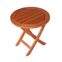 BEISTELLTISCH klappbar - Gartentisch SAIGON 48cm rund, Eukalyptus geölt - Braun, Holz (48/48/45cm) - TPFGarden