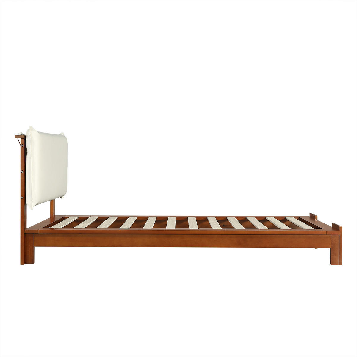 POLSTERBETT 90/200 cm in Dunkelbraun Stoff - Braun, Holzwerkstoff/Textil (90/200cm) - WISHDOR
