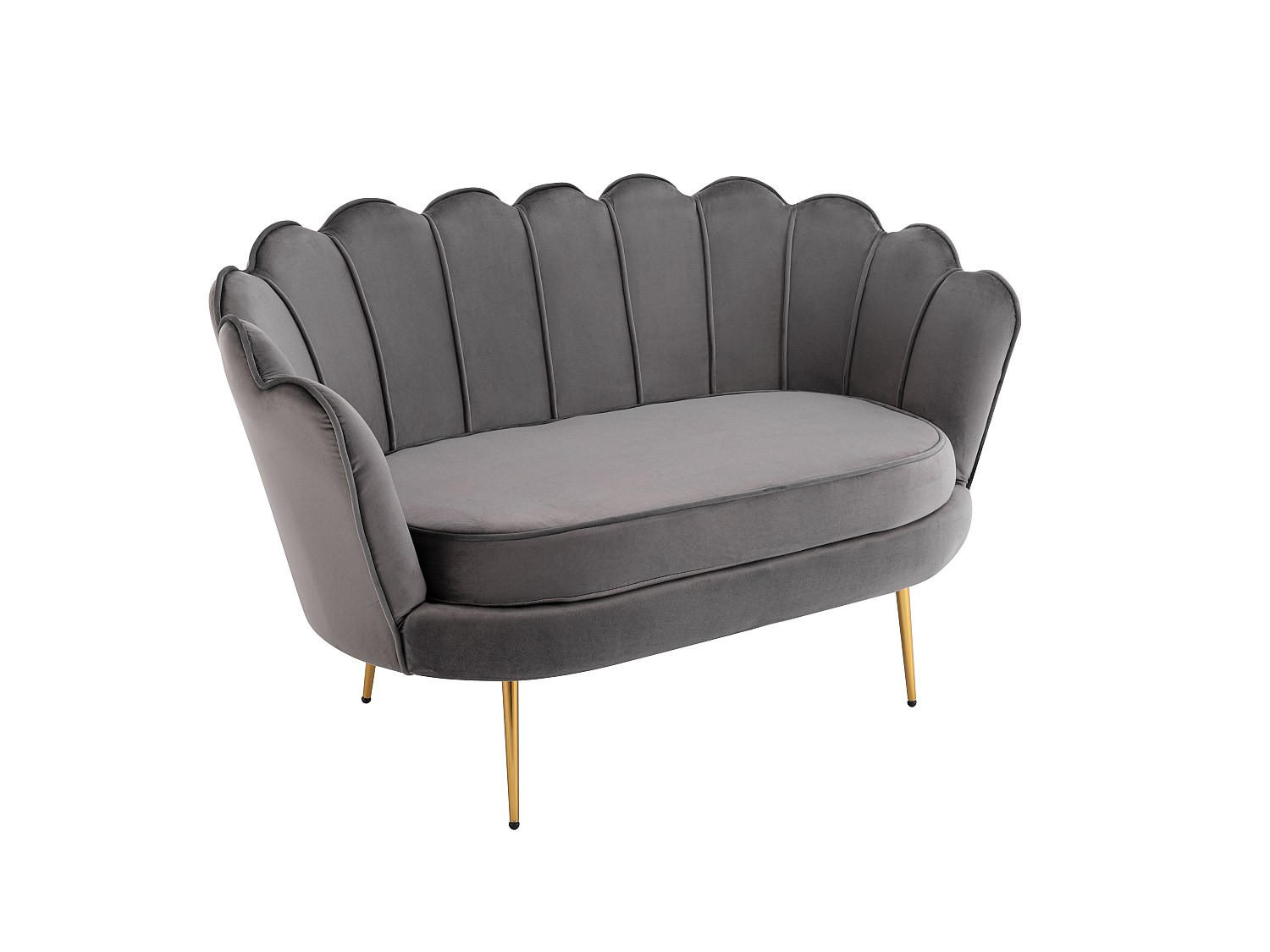 SOFA ohne Schlafmöglichkeit - -Sitzer - Samt, Stoff - Anthrazitgrau - - Anthrazit, Textil (124/78/73cm) - Vente-Unique