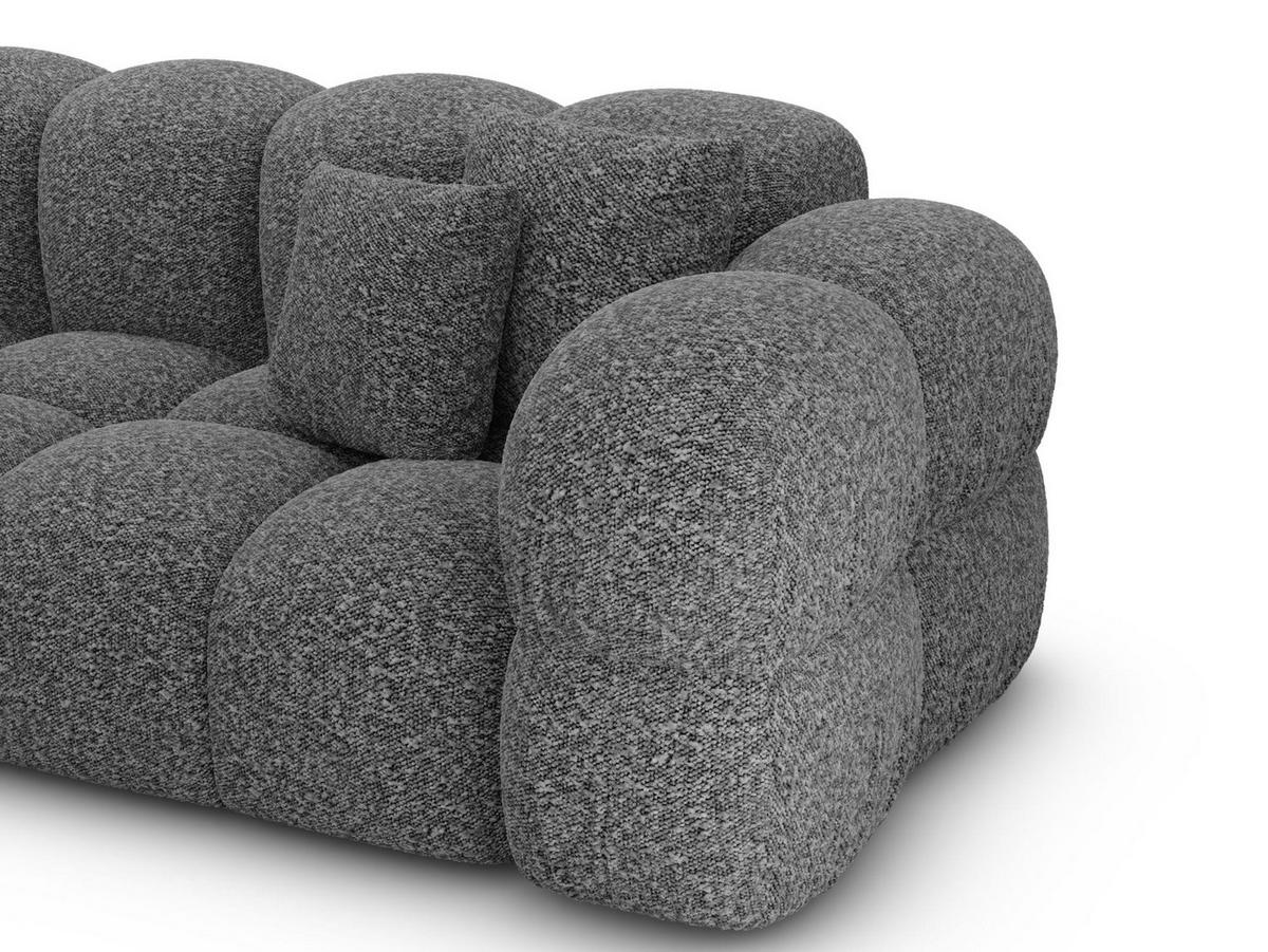 COUCH Monteverde L-Form Graphite Bouclestoff - Graphitfarben, Textil (253/253cm)