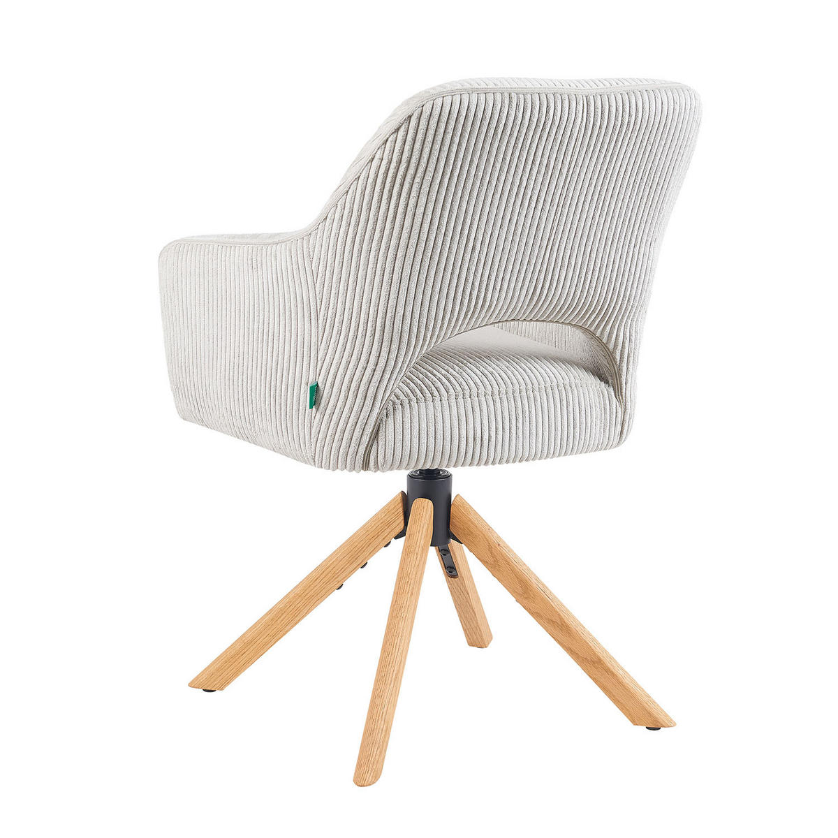 DREHSTUHL Mika-Lara - Honigeiche/Hellgrau, Eichenholz/Holz (60/87/65cm) - DUBI Möbel
